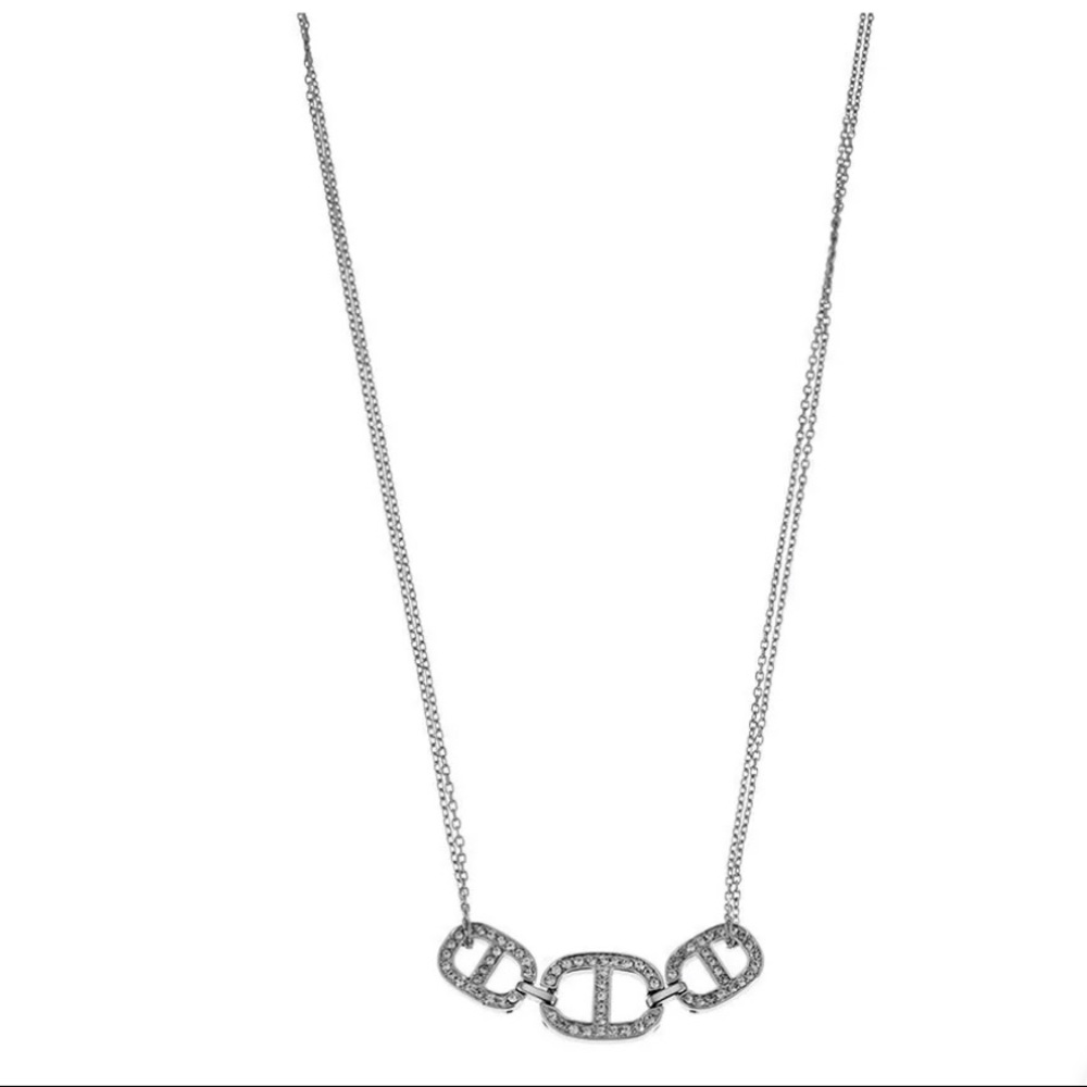 Michael Kors Necklace Silver Plated Crystal - Picture 2 of 5